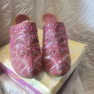 Sweet Sixteen Embroidered Mules